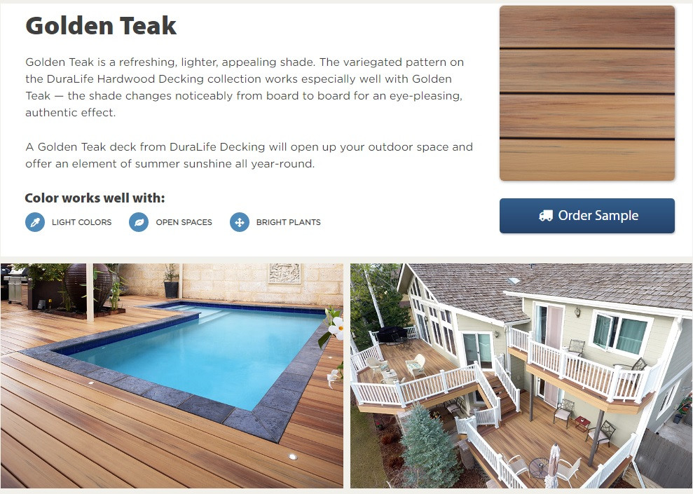 138 x 23 DuraLife MVP Composite Decking Grooved Set Length