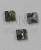1pc Green abalone notched squares 6x1.5mm