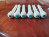 1 set Guitar bridge pins Size 1 bone Turquoise dot