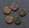 Opal dots OP34 9 x 1.3mm flat pcs made to specific diameter and thickness made from manufactured opal suitable for inlay, fretboard markers, jewellery, Opal dots can be worked same way as mother of pearl and are of similar hardness.