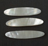 White Mother of Pearl fishing lures (fishing spoons) size 22mm wide x 120mm long specially cut and polished solid shell pcs. Made to specific bent shape no holes.