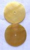 Gold MOP discs 28.5mm diameter 0.45mm thickness 2mm hole, are polished 1 side. Round flat shell pcs cut to precise diameter and thickness. Ideal for use in watch dials, general inlay or jewellery decorations. All pcs are A grade.