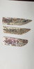 Pink abalone inlay feathers 30mm (1.18") width x 100mm (3.94") length x 1.6mm (0.06") thickness - solid shell top layer min 0.5mm thick backed with laminated shell. Suitable for inlay.