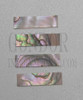 Red abalone flat inlay blanks size 9.5mm (0.37") width x 32mm (1.26") length x 1mm (0.04") thickness. A grade good on both sides.