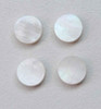 White Mother of Pearl dots 9mm diameter x 3.5mm thickness - round flat shell pcs cut to precise diameter and thickness. Ideal for use in inlay applications - for fretboard markers, bow frog eyes and general inlay or jewellery decorations. All dots are A grade good on both sides.<br />