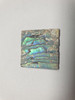 Paua abalone (New Zealand Paua shell) flat inlay blanks size 25mm width x 25mm length x 1.5mm thickness B grade. A grade on one side, other side will have worm damage or shell skin.