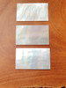 White MOP blanks polished 1 side clear face (no figure) size 30mm (1.18") width x 50mm (1.97") length x 1mm (0.04") thickness A grade good on both sides.
