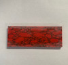 Red Marble H064 reconstituted stone blanks 37 x 90 x 4.76mm suitable for inlay. Can be cut with standard cutting tools - jewellery saw similar in characteristics to mother of pearl (hardness approx. 3. Can be sanded and polished same way as shell material.