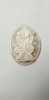 White MOP cabochon Vishnu 25mm width  x 33mm length x 3.1mm thickness. Best grade W, MOP carving high quality precision work. Suitable for jewellery and other decorative applications. A grade.