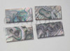 Green abalone (Mexican green abalone) flat inlay blanks size 22mm (0.866") width x 42mm (1.65") length x 1.5mm (0.06") thickness A grade polished 1 side. May have some shell skin on one side.