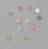 Australian Greenlip abalone shell dots 6.5mm diameter 1.3mm thickness are round flat shell pcs cut to precise diameter and thickness. Ideal for use in inlay applications - for fretboard markers and general inlay or jewellery decorations. All dots are A grade.