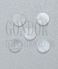 White Mother of Pearl dots 6.35mm (1/4") diameter x 2mm thickness - round flat shell pcs cut to precise diameter and thickness. Ideal for use in inlay applications - for fretboard markers, bow frog eyes and general inlay or jewellery decorations. All dots are A grade good on both sides.