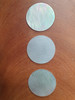 White Mother of Pearl discs 36mm (1.417") diameter x 0.8mm (0.03") thickness. Clear face no figure. Round flat clear shell pcs cut to precise diameter and thickness. Ideal for watch dials and jewellery decorations. All discs are A grade good on both sides.