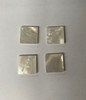 White Mother of Pearl flat inlay blanks size 12mm x 12mm x 1mm (0.04") thickness A grade polished 1 side and clean on both sides.