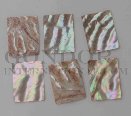 1pc Awabi cabochons rectangle 30x40x2mm