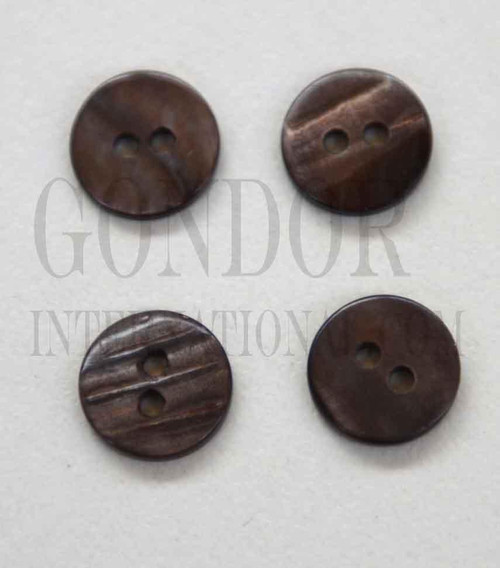 1pc Fresh Water Pearl button brown 2H 18Lx1.8mm