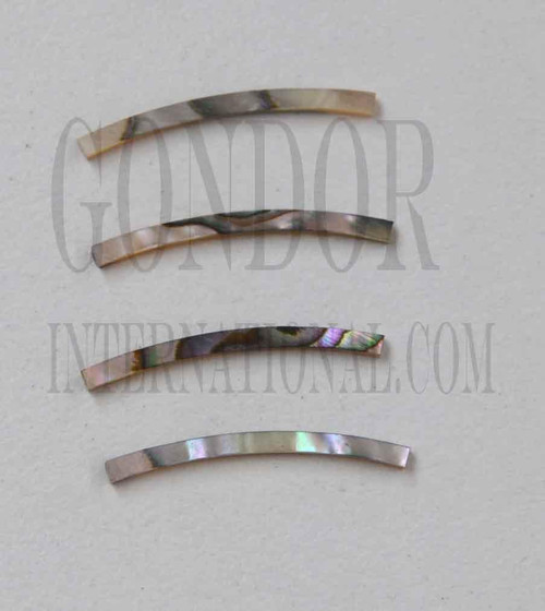 1pc Green abalone strips curved 1.6x25x1.3x125mm