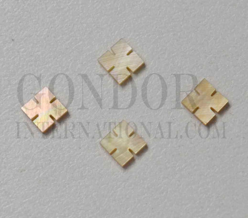 1pc Gold MOP notched squares 4x1.5mm