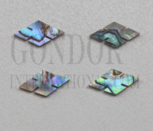 1pc Paua notched diamonds 14.5x7.5x1.5mm