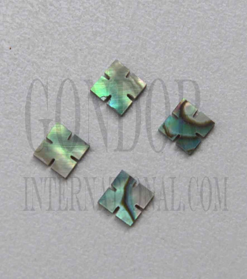 1pc Paua notched squares 4x1.5mm