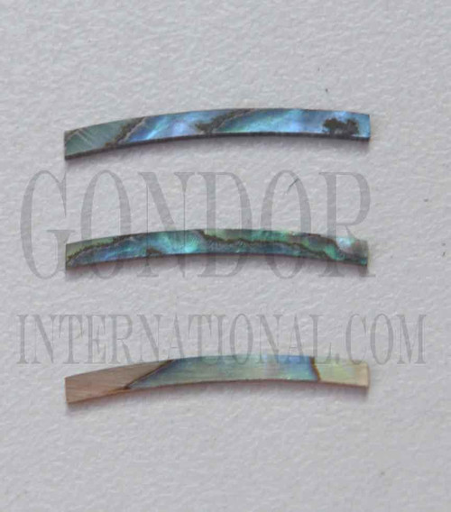 1pc Paua strips curved lam 2.5x26x1.3x125mm