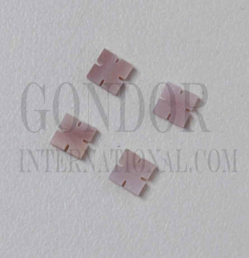 1pc Pink Mussel notched squares 5.5x1.5mm