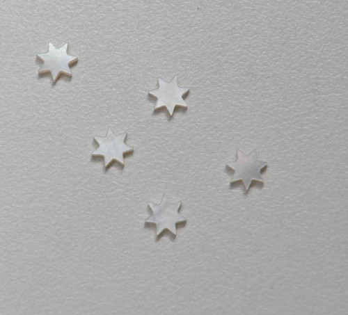 1pc White MOP 7p star 7x1.5mm