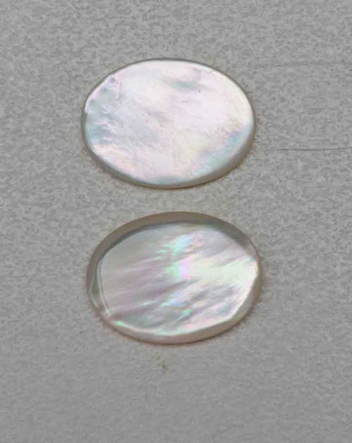 1pc White MOP cabochon rounded edge 15x20x2.5mm