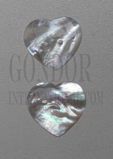 1pc White MOP inlay heart 20x20x1.5mm