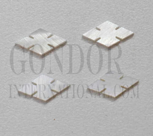 1pc White MOP notched diamonds 11.5x6x1.5mm
