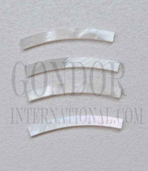 1pc White MOP strips curved 2.5x25x1.3x80mm