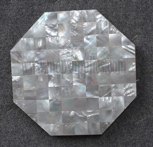 1pc White MOP tile octagonal 150x150mm 15x15mm