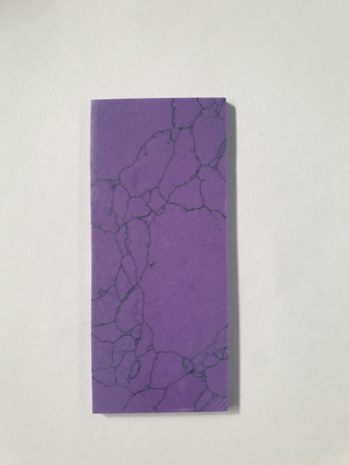 Amethyst reconstituted stone blanks D5 30 x 70 x 1.5mm suitable for inlay. Can be cut with standard cutting tools - jewellery saw similar in characteristics to mother of pearl (hardness approx. 3. Can be sanded and polished same way as shell material. All pcs are A grade good on both sides.