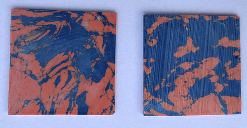 Rohinga stone CH2D4  reconstituted stone blanks 50 x 50 x 1.5mm suitable for inlay. Can be cut with standard cutting tools - jewellery saw similar in characteristics to mother of pearl (hardness approx. 3. Can be sanded and polished same way as shell material. All pcs are A grade good on both sides.