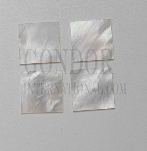 White Mother of Pearl flat nut blanks size 30mm (1.18") width x 30mm (1.18") length x 1.5mm (0.06") thickness A grade good on both sides.polished  both sides