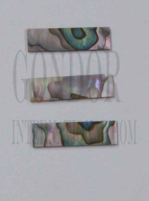 Green abalone (Mexican green abalone) flat inlay blanks size 8mm x 38mm x 1mm A grade - good on both sides.