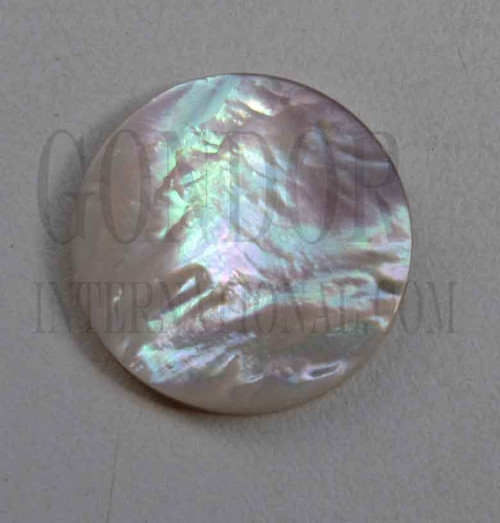 White Mother of Pearl polished discs 32mm (1.26") diameter x 2mm thickness - round flat shell pcs polished both sides cut to precise diameter and thickness. Ideal for watch dials, buttons and jewellery decorations. All discs are A grade good on both sides.
