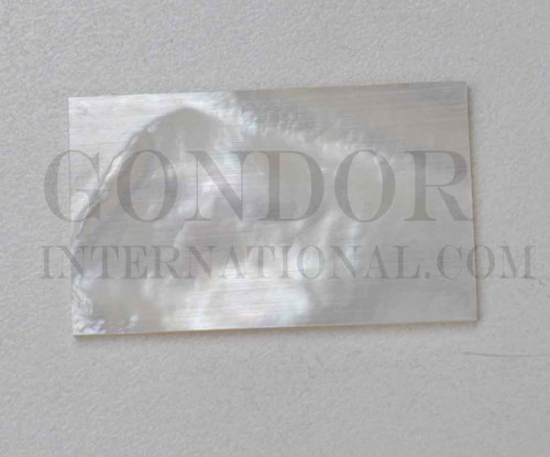 White Mother of Pearl flat inlay blanks polished 1 side size 25mm (0.98") x 50mm (1.96") x 1.3mm (0.51") thickness A grade good on both sides. polished 1 side