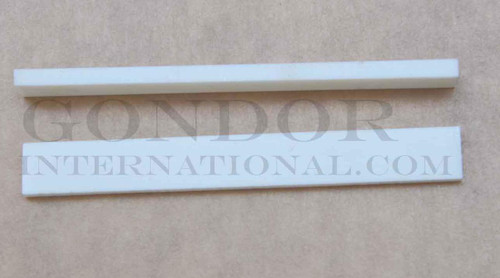 Bone saddle blanks size 15mm (0.59") width x 85mm (3.35") length x 3.5mm (0.138") thickness used in musical instruments i.e. guitars, mandolins, ukuleles etc.