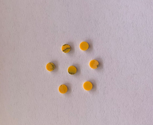 1pc Yellow stone LEMCW2 reconstituted stone dots 6 x 1.5mm