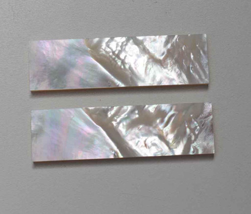 White Mother of Pearl flat inlay blanks size 30mm (1.18") width x 73mm (2.97") length x 3mm (0.118") thickness A grade good on both sides.