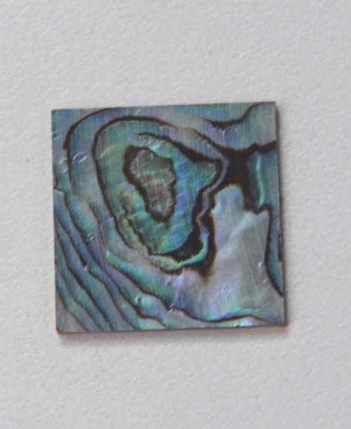 Paua abalone (New Zealand Paua shell) flat inlay blanks polished on 1 side size 25mm (0.98") width x 25mm (0.98") length x 1mm (0.04") thickness B grade good on at least 1 side may have some worm damage or shell skin on edges of reverse side.