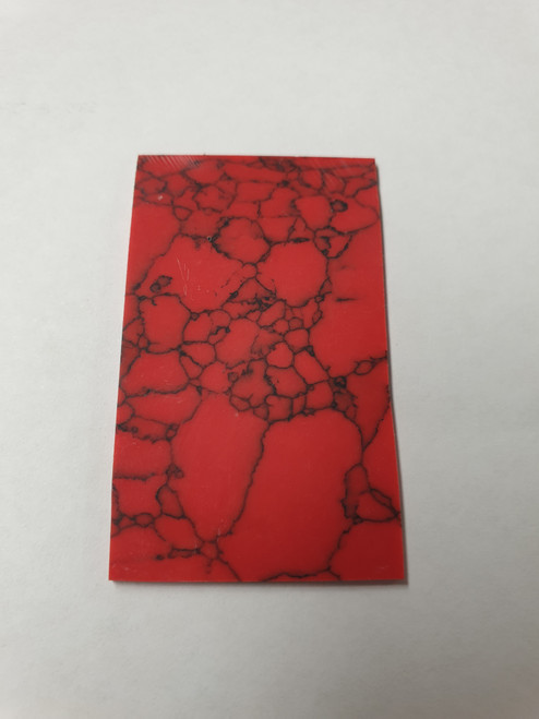 1pc Red Marble H064 reconstituted stone blanks 30x50x1.5mm