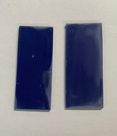 Navy stone artificial stone blanks 30 x 70 x 2mm suitable for inlay. Can be cut with standard cutting tools - jewellery saw similar in characteristics to mother of pearl (hardness approx. 3. Can be sanded and polished same way as shell material. All pieces are A grade good on both sides.