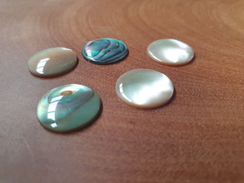 1pc Red abalone discs domed polished 1 side 15 x 2.5mm
