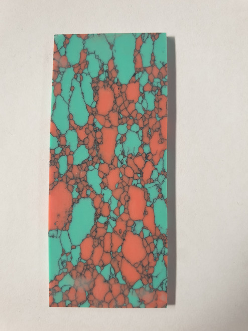 Bisbee Turquoise D31artificial stone blanks 30 x 70 x 1.5mm suitable for inlay. Can be cut with standard cutting tools - jewellery saw similar in characteristics to mother of pearl (hardness approx. 3. Can be sanded and polished same way as shell material. All pcs are A grade good on both sides.