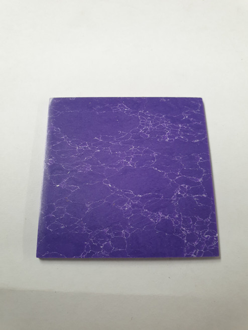 Amethyst N115 artificial stone blanks 50x50x1.5mm suitable for inlay. Can be cut with standard cutting tools - jewellery saw similar in characteristics to mother of pearl (hardness approx. 3. Can be sanded and polished same way as shell material. All pcs are A grade good on both sides.