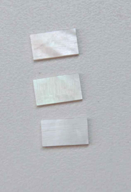 White Mother of Pearl flat inlay blanks size 7.7mm width x 1.32mm length x 1.7mm thickness A grade good on both sides.