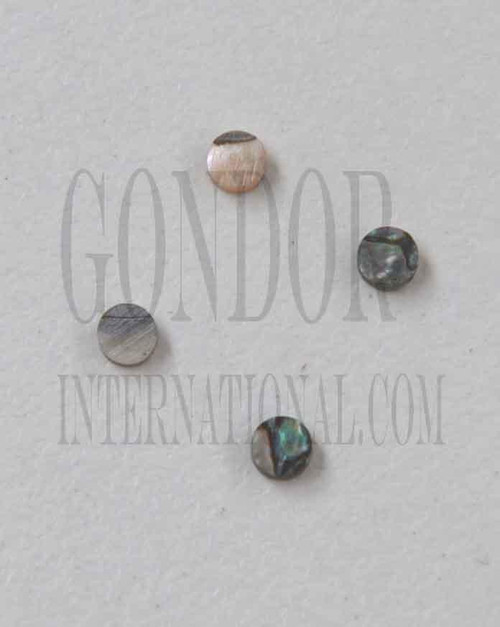Green abalone dots 3mm x 1.3mm thickness are round flat shell pcs cut to precise diameter and thickness. Ideal for use in inlay applications - for fretboard markers and general inlay or jewellery decorations. All pcs are A grade.
