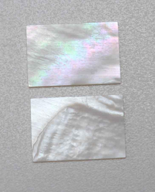 White Mother of Pearl flat inlay blanks size 30mm width x 40mm length x 6mm thickness A grade good on both sides.